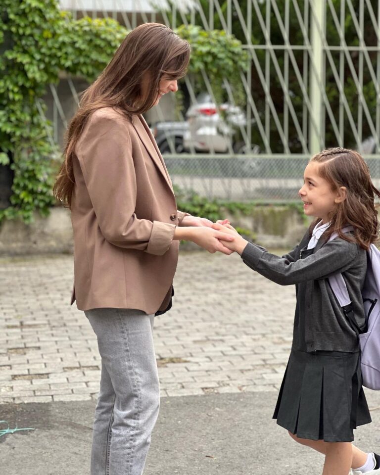 Tako Tabatadze Instagram - First day at school ♥️🤗May this be the beginning of an incredible journey filled with knowledge, friendships, and exciting discoveries🎓 Love you sooo much 🤗♥️