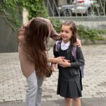 Tako Tabatadze Instagram - First day at school ♥️🤗May this be the beginning of an incredible journey filled with knowledge, friendships, and exciting discoveries🎓 Love you sooo much 🤗♥️