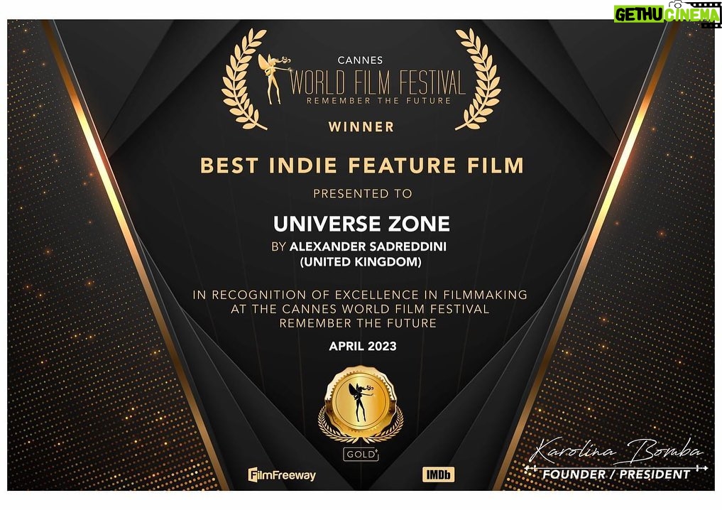 Tako Tabatadze Instagram - Best Indie Feature Film award winner at Cannes World Film festival May 2023 🎉🥹♥️ @universezonemovie I’m so happy and proud to be the part of this amazing project ♥️✨ Thank you so much @sadreddini_ for giving me this opportunity ✨