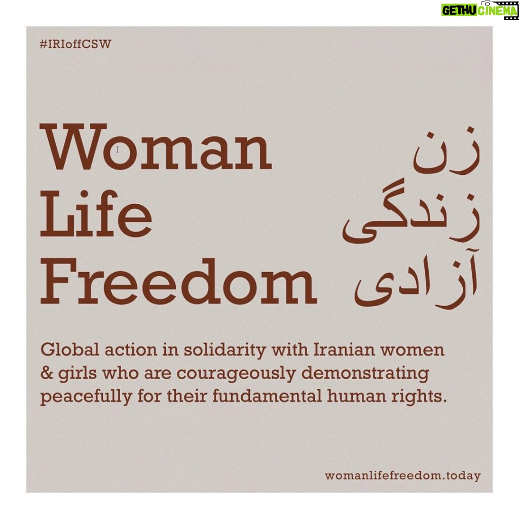 Tala Ashe Instagram - We need to remove the Islamic Republic from the UN Commission on the Status for Women (the top women’s rights forum at the UN). I stand in full solidarity with the courageous women and girls of Iran and their allies, who are demanding their basic human rights. Join me in signing this letter today (link in bio) #WomanLifeFreedom #IRIoffCSW @unwomen @un_ecosoc
