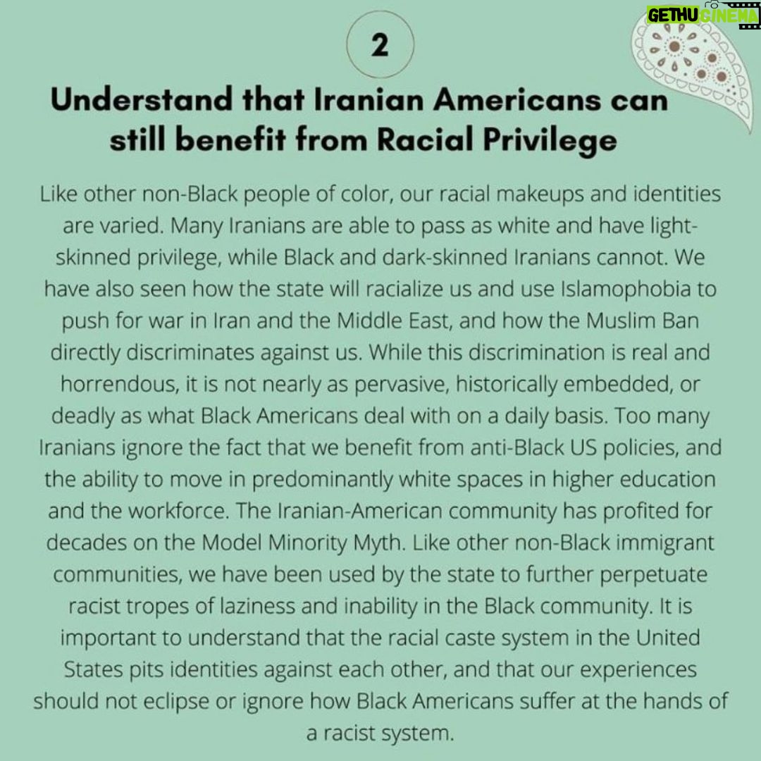 Tala Ashe Instagram - iranian-americans: we have work to do. thank you for this resource & for your advocacy @notapplicable44 @samalavi @danyallotfi @yosmin #iraniansforblacklives #blacklivesmatter