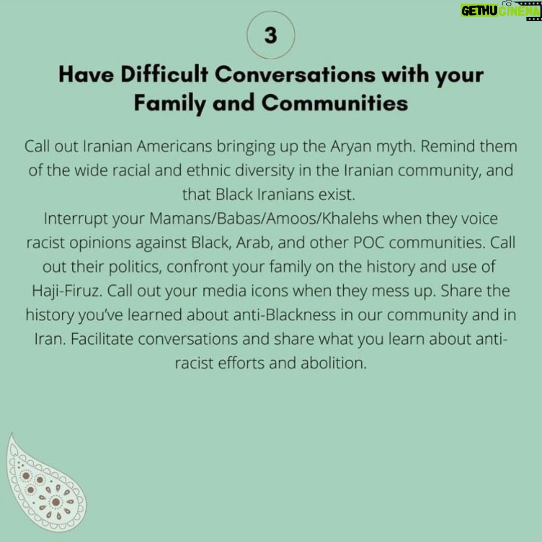 Tala Ashe Instagram - iranian-americans: we have work to do. thank you for this resource & for your advocacy @notapplicable44 @samalavi @danyallotfi @yosmin #iraniansforblacklives #blacklivesmatter