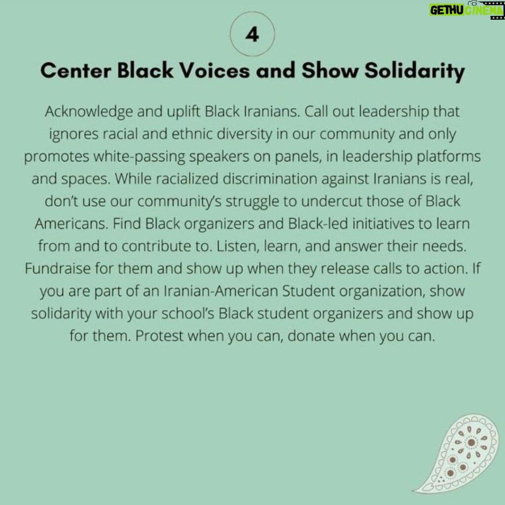 Tala Ashe Instagram - iranian-americans: we have work to do. thank you for this resource & for your advocacy @notapplicable44 @samalavi @danyallotfi @yosmin #iraniansforblacklives #blacklivesmatter