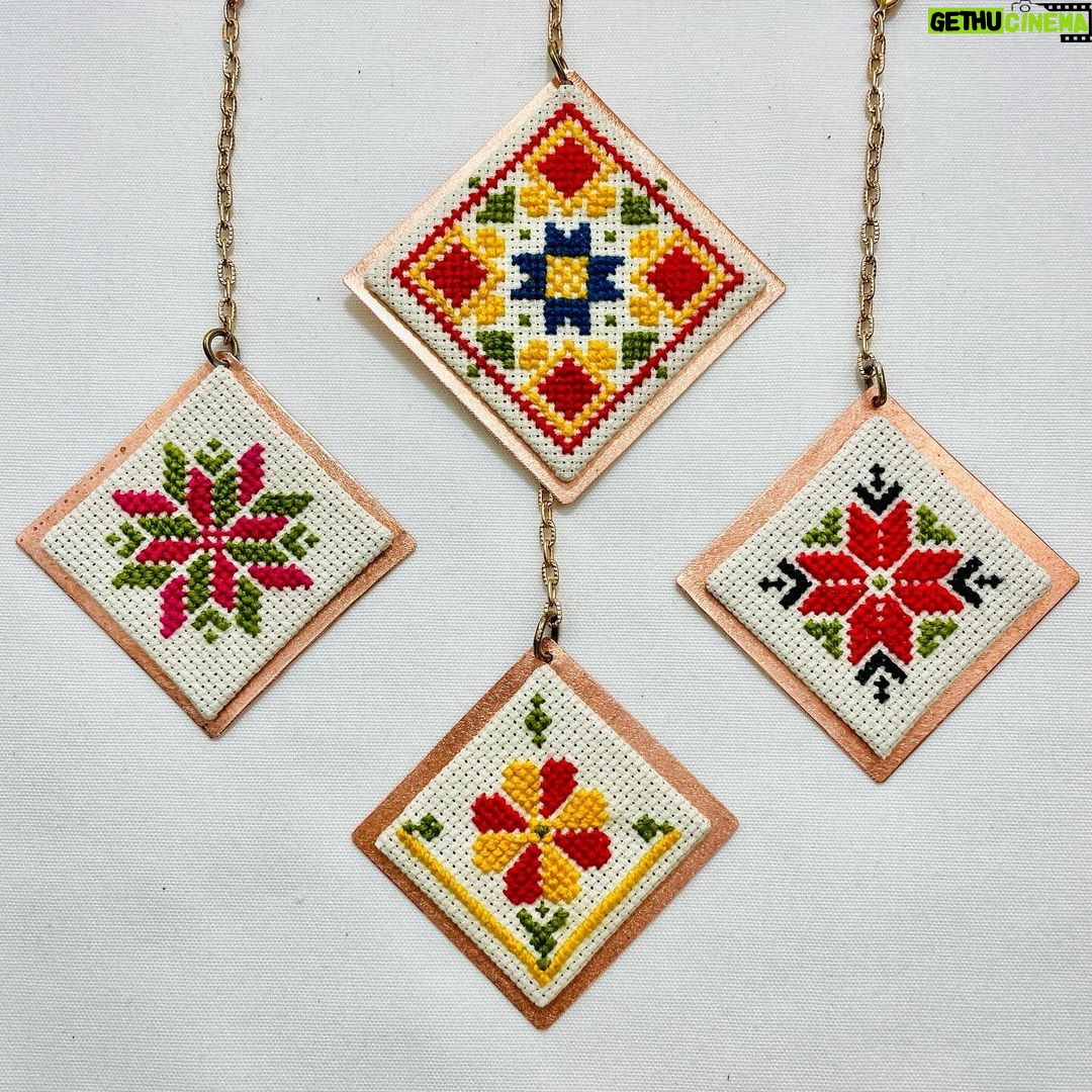 Tala Ashe Instagram - One of the things I love about acting is the excuse to dabble in skills decidedly different than my own. During the brilliant @monamansourplays The Vagrant Trilogy I was introduced to Palestinian embroidery, called tatreez. I started out wobbly, but eventually finished a larger piece with guidance and design from @themosaicrooms and the incredible artist @jordannassar I’m devastated by the horrors being inflicted on the men, women and children of Gaza and in my helplessness my hands found their way back to tatreez (and my cat found his way back to my lap). With @byjavad’s help, these little pieces have been elevated to a sort of ornament, pendant, or wall hanging of your choice. I’m raffling these pieces. All you need to do is 1) donate to @aneraorg , @thepcrf or @doctorswithoutborders 2) DM me the receipt 3) $5 will get you one entry (i.e. $20 = 4 entries) 4) I’ll do a drawing next week and pick winners at random. Thank you 🖤❤️💚