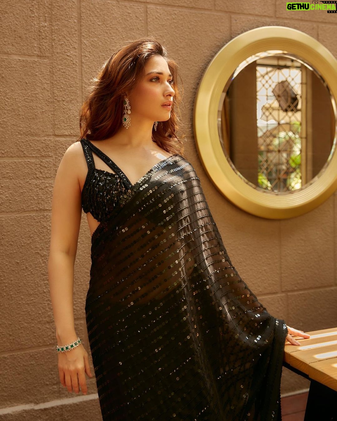 Tamannaah Instagram - In timeless glam by @neeta_lulla 🖤🖤🖤