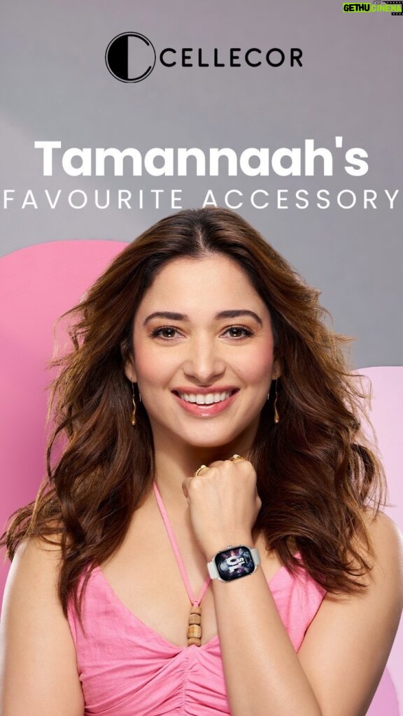 Tamannaah Instagram - Never miss a beat in your fast-paced routine. Keep your music in your ears and your reminders on your wrist at all times with @cellecorgadgets Visit the link in my bio and check out your next buy!🌟🕒🎧 #CellecorXTamannaah #CellecorGadgets #Smartlife #valentinesday