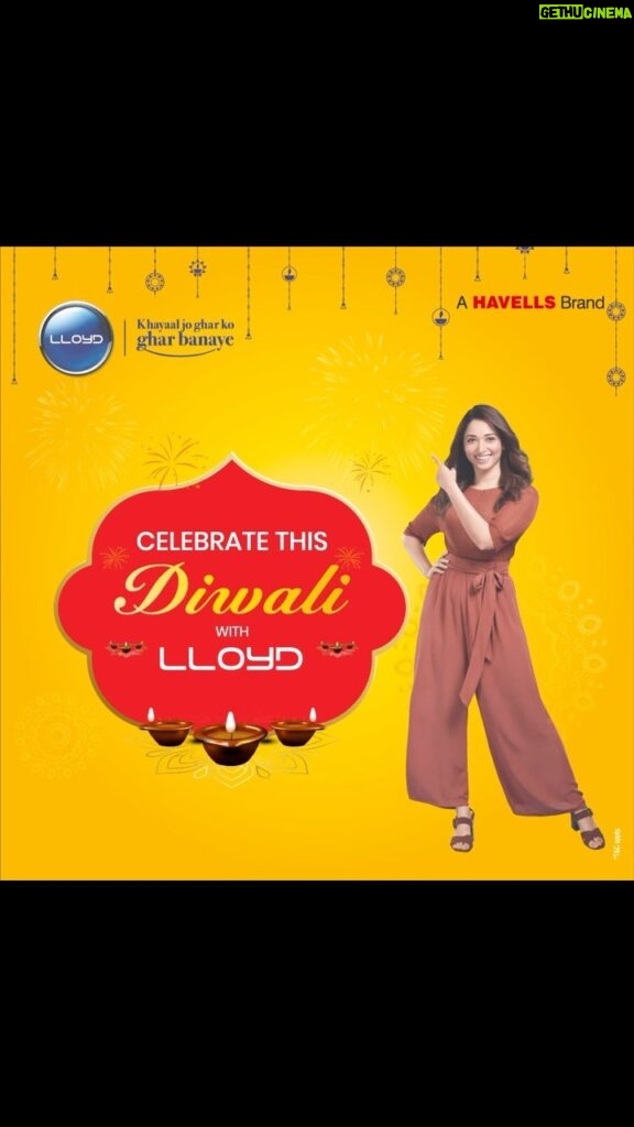 Tamannaah Instagram - Enjoy the season’s festivities and brighten up your life! Bring home happiness. Bring home Lloyd @mylloydindia. Happy Diwali ✨ #FestiveOffers #DiwaliWithLloyd #BringHomeLloyd #BringHomeHappiness #KhyaalJoGharKoGharBanaye