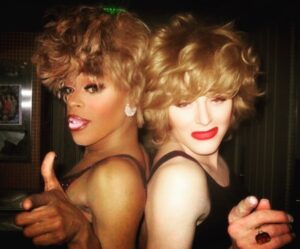 Tammie Brown Instagram - @msjasminemasters and Me once upon a Time in West Hollywood The Dueling Tina’s .. RIP @tinaturner .. Tina Turner my biggest inspiration .. and I’m proud to say I have chanting for 23 years @sgiusa 

#queenwithacause #nationaltreasure #notgrooming #freeorcas #freelolita #boycottpalmoil #savetheorangutans #protectpuvungna