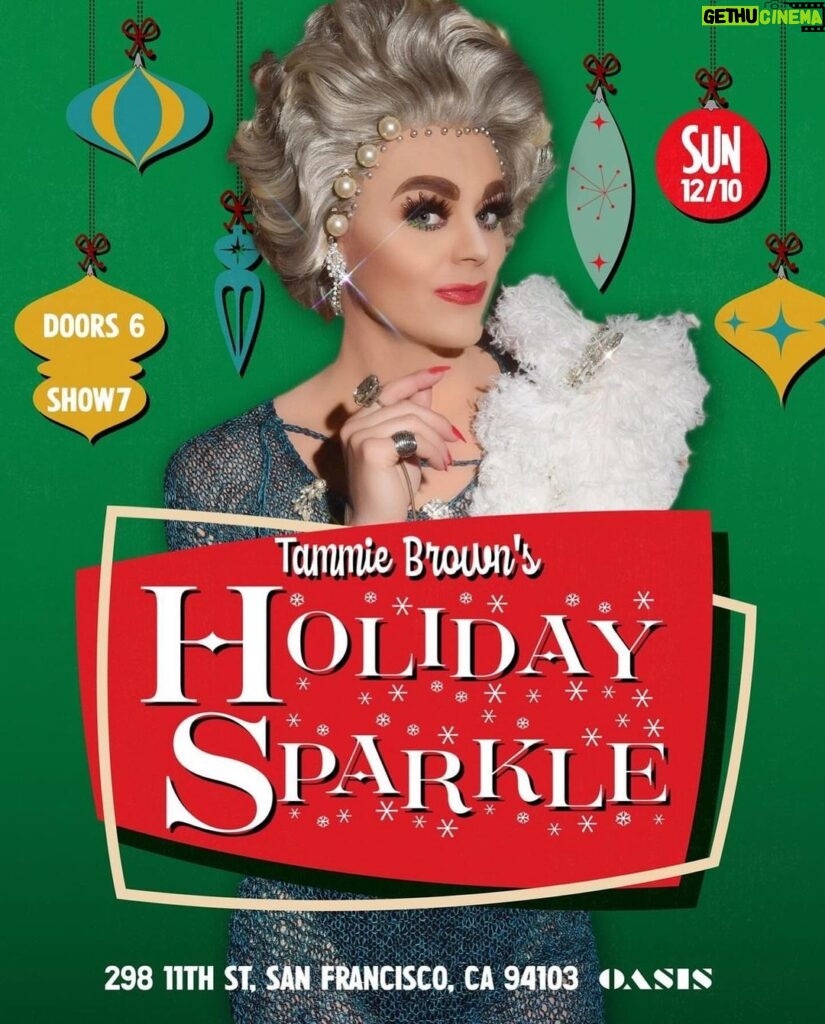 Tammie Brown Instagram - Holiday Sparkle San Francisco California this Sunday 10/12 at the @theoasissf 🎉🎊 Book your @cameo something special for the holidays, birthday wishes and more !! #queenwithacause #notgrooming #nationaltreasure #queericon Long Beach, California