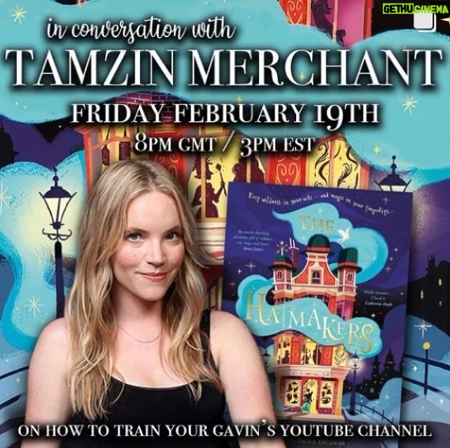 Tamzin Merchant - 1K Likes - I’m so excited for this! Join me and @gavgav7 live tonight at 8pm UK time ✨ We’ll be talking about #TheHatmakers (and wearing hats of course!) ✨🎩✨