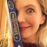 Tamzin Merchant Instagram - Here’s a thing that is a thing! The Hatmakers is a book now! Please excuse my very excited photo but I just wanted to let you know that my book is a book with covers AND pages! My name is on the spine of a book! The Puffin has his OWN LITTLE FRAME TO BE IN.
