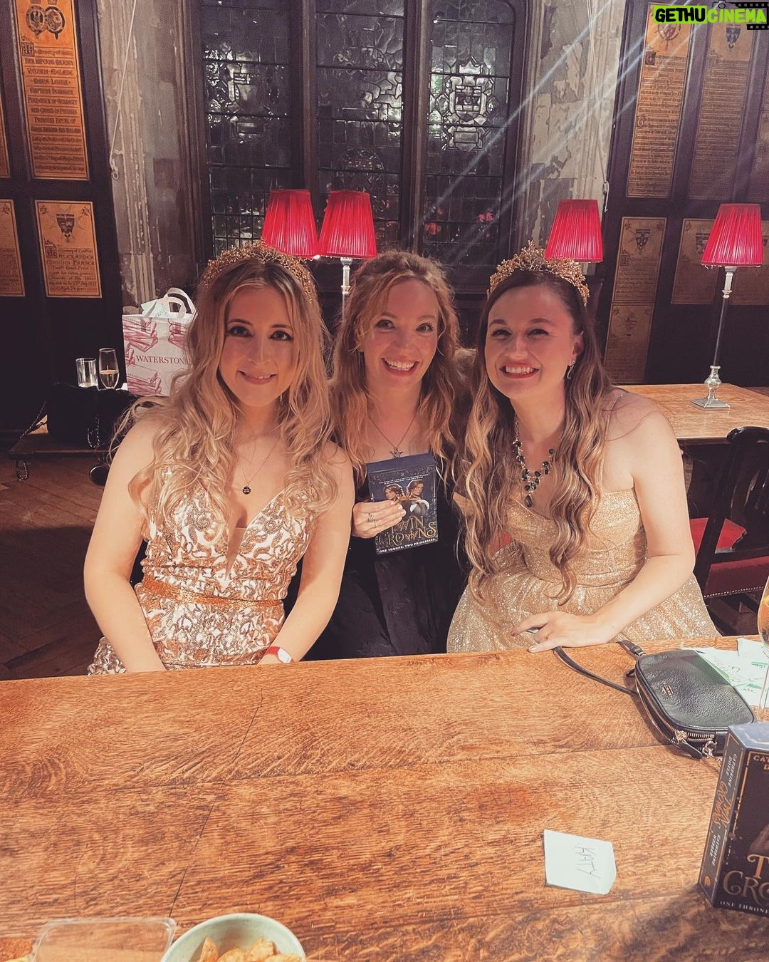 Tamzin Merchant - 1.3K Likes - I was SO THRILLED to celebrate the brilliant authors of #TwinCrowns @cat_doyle0 and @kwebberwanders at the gorgeous Twin Crowns Ball!
I was so excited to be there that I barely took any pictures, but here are the three I took!
Can you also tell how thrilled I was to finally meet @gavgav7 too? It was a gorgeous evening celebrating an absolutely brilliant book - get yourself a copy of Twin Crowns, it is the best treat - as soon as I’d finished it I wished I could read it for the first time all over again! ✨👑👑✨xx