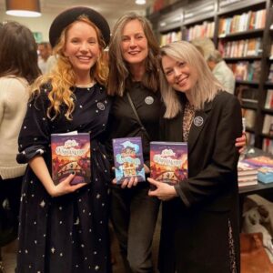 Tamzin Merchant Instagram - HAPPY WORLD BOOK DAY!
Here I am grinning my head off at the lovely lovely launch party of #TheMapmakers (and celebration of #TheHatmakers) with the two utterly brilliant women who made both books possible - my amazing agent @cmlwilson and stellar editor @natalieldoh 🤩🤩
✨🎩✨
There are a couple of other pics from the party as well as a bit of me reading an tiny bit from The Mapmakers (mainly so I could do Sir Hugo’s voice) 😘 Have a wonderful book day everyone! Xx 🥳
(PS. My starry night dress is from @meadows____ 💖)