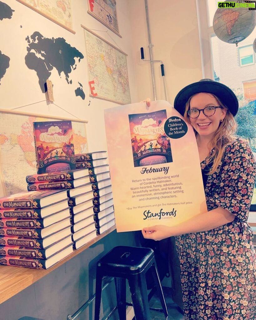 Tamzin Merchant Instagram - The Mapmakers (my second book & sequel to The Hatmakers) is out in the UK in 10 Days! BUT VERY EXCITINGLY it is available early at @stanfordstravel in Covent Garden, because it’s their Children’s Book of the Month for February! Swing by this amazing map shop to pick up a signed copy ✨ they also have a lovely cafe and you can mooch among books and maps for hours. ✨ I especially love that The Mapmakers is starting its journey here because I used to go to Stanford’s for writing inspiration when planning The Mapmakers 💖 Stanfords Travel