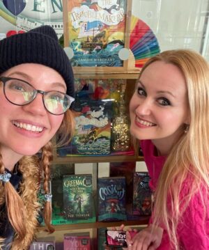 Tamzin Merchant Instagram - I’m on a tiny joyful tour of North London bookshops today, signing copies of #TheTroublemakers ✨🏴‍☠️
First stop, a visit with the truly brilliant @literaryvegan to see her wonderful window display at @waterstonesfinchleyrdo2 ✨🏴‍☠️ Some signed copies are now available there!