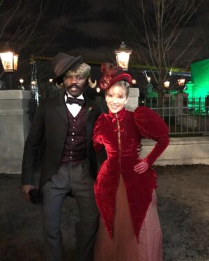 Tamzin Merchant Instagram - Carnival Row is over and out there, finally finished and shared with the world (well, shared with anyone who has Amazon Prime, technically). And (partly cos my phone got nicked before I worked out how to put pictures on the cloud) I am left with a head full of wild memories, a heart full of gratitude and a quite random selection of photos 😂
Imogen Spurnrose was a joy to play, but the gorgeous people I got to play with made the experience incredibly special 💖
Thanks to everyone who was there on the crazy journey. Here’s to the crazy ones 🤩✨xxx