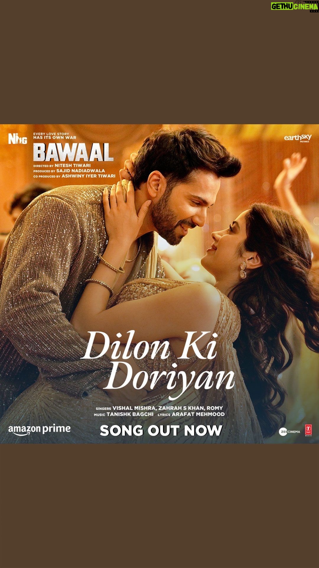 Tanishk Bagchi Instagram - #dilokidoriyan feat the amazing @varundvn & @janhvikapoor out now ❤️🎶Go dedicate it to your special one 💕 . . . . . Produced by #SajidNadiadwala and Directed by @niteshtiwari22 #BawaalOnPrime, July 21 on @primevideoin @varundvn @janhvikapoor @ashwinyiyertiwari @wardakhannadiadwala @nadiadwalagrandson @earthskynotes @pglens @mehrotranikhil @bawlekiduniya #BhushanKumar @zarakhan @mainhoonromy @tanishk_bagchi @arafatmehmoodofficial @boscomartis @caesar2373 #reels #instareels #varundhawan #janhvikapoor #vishalmishra #tanishkbagchi
