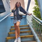 Tannaz Davoodi Instagram - Happy me cause summer is coming soon 🌞 ♡ • ♡ • ♡ • ♡ #summer #love #sun #sunny #sunnyday #springfashion #spring #smile #fashionista #fashion #fashionstyle #skirt #denimjacket #denim #Persian #irani #reebok #shein #sheingals #blue #blonde #blondehair #brunettegirl #camden #london #unitedkingdom Camden Town