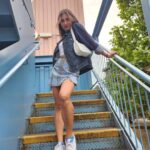 Tannaz Davoodi Instagram - Happy me cause summer is coming soon 🌞 ♡ • ♡ • ♡ • ♡ #summer #love #sun #sunny #sunnyday #springfashion #spring #smile #fashionista #fashion #fashionstyle #skirt #denimjacket #denim #Persian #irani #reebok #shein #sheingals #blue #blonde #blondehair #brunettegirl #camden #london #unitedkingdom Camden Town