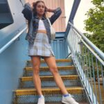 Tannaz Davoodi Instagram - Happy me cause summer is coming soon 🌞 ♡ • ♡ • ♡ • ♡ #summer #love #sun #sunny #sunnyday #springfashion #spring #smile #fashionista #fashion #fashionstyle #skirt #denimjacket #denim #Persian #irani #reebok #shein #sheingals #blue #blonde #blondehair #brunettegirl #camden #london #unitedkingdom Camden Town