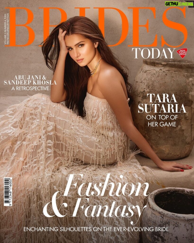 Tara Sutaria Instagram - In a candid conversation with Brides Today, Tara Sutaria (@tarasutaria) talks about her role in her movie Apurva. She says, " I have actually wanted to work on a movie like Apurva from the beginning of my career. I wanted to play a character in exactly this space and genre of cinema. I’ve hoped to explore the kind of transformation it came with, as well. That’s the joy of being in this profession—when you’re an actor, you crave to be something unexpected of you, something that makes you feel unlike yourself." Editor: Ruchika Mehta (@ruchikamehta05) Photography: Taras Taraporvala (@taras84) Stylist: Meagan Concessio (@spacemuffin27) Cover Design: Mandeep Singh (@mandy_khokhar19), Vineet Singh (@vineetsingh.in) Interview by: Shraddha Chowdhury (@shraddhaskc) Editorial Coordinator: Shalini Kanojia (@shalinikanojia) Makeup: Shraddha Mehta (@themakeupmaven__ ) Hair: Zoey Quiny (@zoequiny.hair) Fashion assistant: Harshita Samdariya (@harshitasamdariya) Artist PR Agency: Spice Social (@spicesocial) Tara is wearing Bustier train gown with tasselled pearl embellishments and feather accents, Tanieya Khanuja (@tanieyakhanuja); Double layered polki necklace, Senco Gold & Diamonds. #BRIDESTODAY #COVERSTORY #TANIEYAKHANUJA