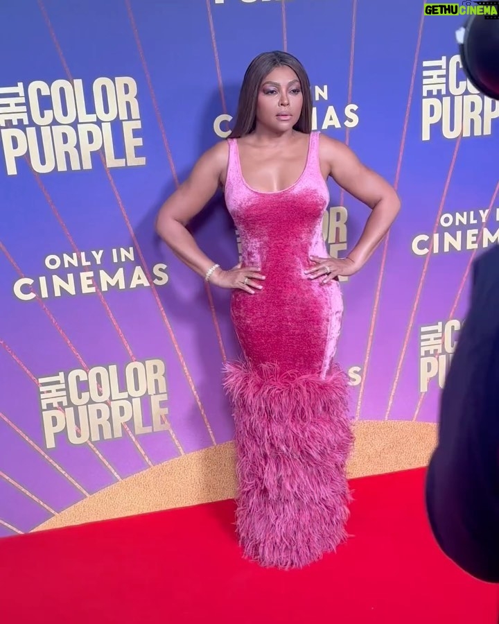 Taraji P. Henson Instagram - Dear God, thank you!!! @thecolorpurple press tour #london #makeup saishabeecham #Hair @tymwallacehair #styling @waymanandmicah Wearing @lapointe 💜💜💜💋💋💋 London, United Kingdom