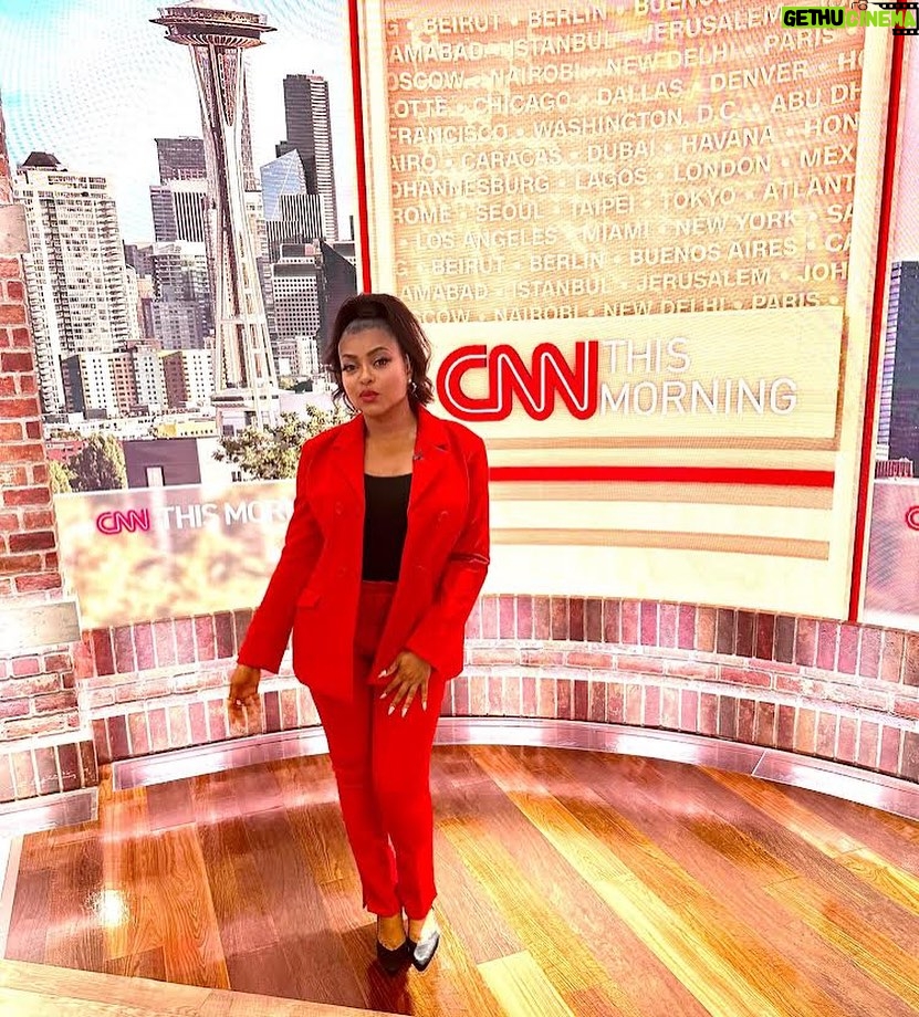 Taraji P. Henson Instagram - Always good to visit @cnnthismorning and speak on the work my foundation @blhensonfoundation and partner @katespadeny are doing with mental health on HBCU campuses. The launch of our second installment of She Care Wellness pods coming to @_HamptonU this fall! Thanks for having me! 💕
