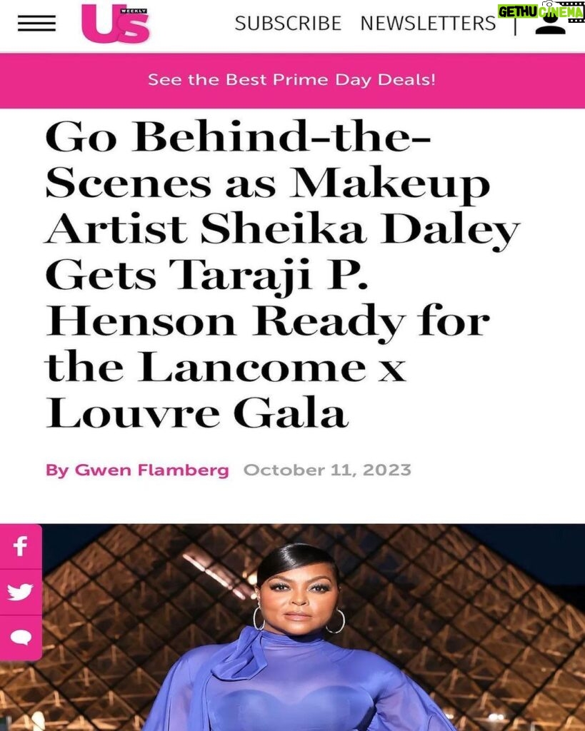 Taraji P. Henson Instagram - 💜💜💜 #Repost from @officialsheiks • Go Behind the Scenes with Myself, Taraji, & US Weekly as we glam for The Lancôme x Louvre Dinner in Paris!! Get The look in the link below 👇🏾👇🏾👇🏾 https://www.usmagazine.com/stylish/pictures/taraji-p-hensons-lancome-x-louvre-makeup-by-sheika-daley/ @lancomeofficial @tarajiphenson @usweekly @eloralane 💙💙💙 📸 : @abdouladjagbe #makeupbysheiks #bts #pfw #lancome #usweekly #tarajiphenson #eloralane