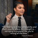 Taraji P. Henson Instagram - @tarajiphenson underscores the importance of addressing mental health challenges in the Black community and shares the powerful mission of her nonprofit organization @blhensonfoundation. #Colbert #BlackHistoryMonth Ed Sullivan Theater