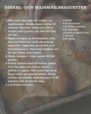 Tareq Taylor Instagram - VECKANS RECEPT ÄR TILLBAKA! 😍

Vi startar med något som passar lika bra på frukostbordet och som smarrigt tillbehör på kräftskivan - dinkel och majsmjölsbaugetter🦞

Majsmjölet ger både fin färg och god smak. Tips: ställ in en liten metallskål med vatten eller häll en halv dl på ugnens botten när du ställer in plåten. Ångan från vattnet ger bröden extra krisp och en fantastiskt skorpa.

Har du inte dinkelmjöl går det lika bra med grahamsmjöl 🥖

📸: @fotografpetercarlsson