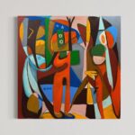 Tate Ellington Instagram - Adoration of the half-light 44” x 44” Oil on canvas #oilpainting #oilpaint #painting #originalart #originalartwork #artistofinstagram #expressionism #expressionistart