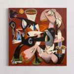 Tate Ellington Instagram - grasp, clasp, clutch 48” x 48” oil on canvas #originalart #painting #oilpainting #oilpaint #expressionism #oneofakind #art