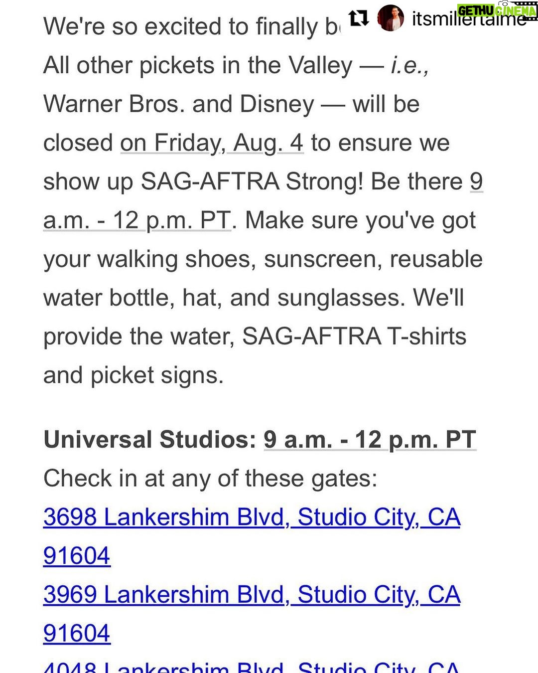 Tate Ellington Instagram - See you tomorrow! #sagaftra #sagaftrastrike #sagaftrastrong #union Los Angeles, California
