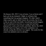 Tate Ellington Instagram - On January 6th there was a coordinated and nearly successful attempt by then President Donald Trump and his followers to overthrow the government of The United States of America. This is a fact. Do not forget this fact. Vote @joebiden in 2024