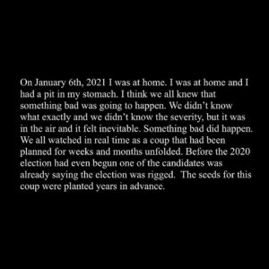 Tate Ellington Instagram - On January 6th there was a coordinated and nearly successful attempt by then President Donald Trump and his followers to overthrow the government of The United States of America. This is a fact. Do not forget this fact.

Vote @joebiden in 2024