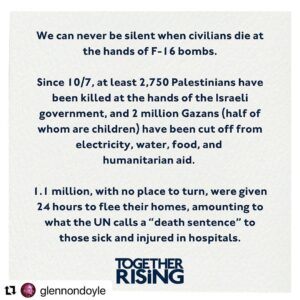 Tate Ellington Instagram - I have been desperately trying to figure out what to say and how to say it about the events in Israel and Gaza. @together.rising has said everything I want to say.