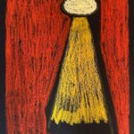 Tate Ellington Instagram - a little break from the larger pieces 8” x 10” wax pastel on wood panel