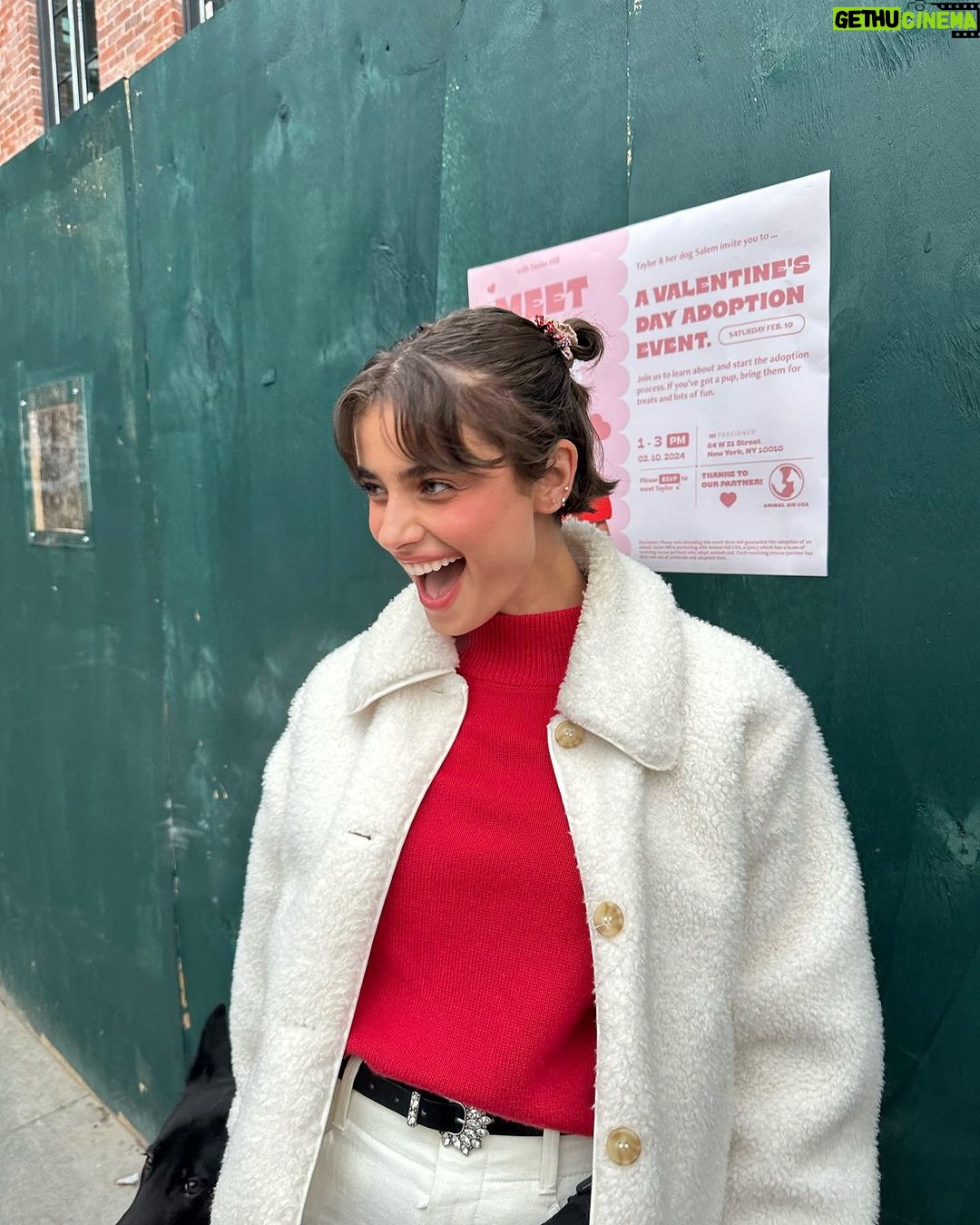 Taylor Hill Instagram - Salem and I are so excited for our Valentine’s Day adoption event on Saturday! 💘 Meet your BFF like I did or come with yours for all the fun. RSVP by clicking the link in my bio 🐾 P.S. if you see our posters around the city be sure to tag us in your story so we are able to repost! Seeing them makes our day 🥹💕 New York, New York