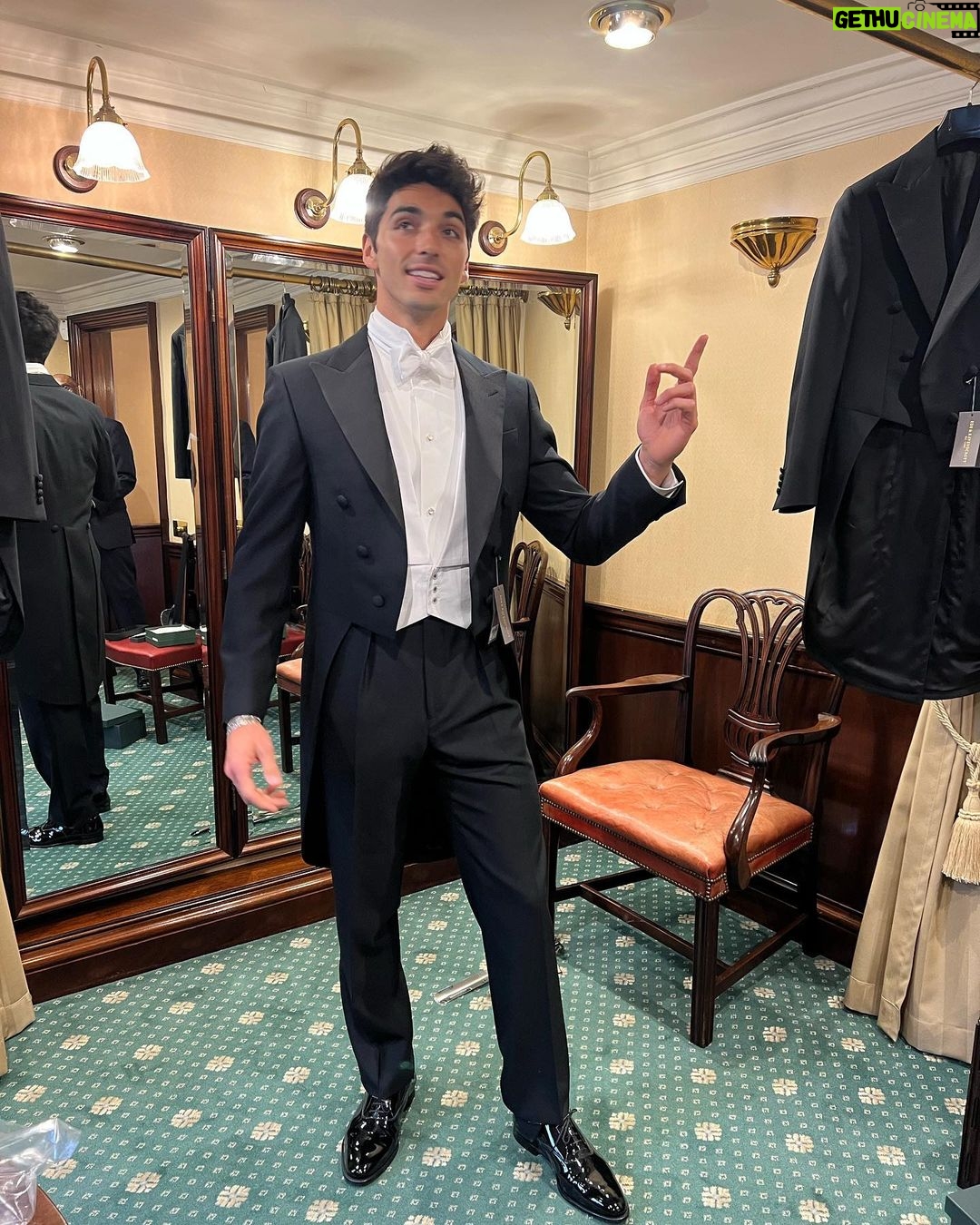 Taylor Zakhar Perez Instagram - This is Keith Madden. Keith is good at fashion. Like really good. He brought us to Savile Row where legitimate royalty get their bespoke threads made. This was our first day of preprod and probably the first best day ever. We also wore the exact same outfit one day. He wore it better. Thx Keith. Savile Row, London