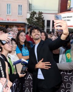 Taylor Zakhar Perez Instagram - Well, the award was a surprise. Thank you @savfilmfest for the @entertainmentweekly breaking big award. And a shout to @thewoolmarkcompany for the wool fit. Grateful to share career path and experiences with such a receptive bunch of students. Looking forward to working with you all in the future. Team: @jasonbolden @prada @michaelduenas Photo: @cindyord