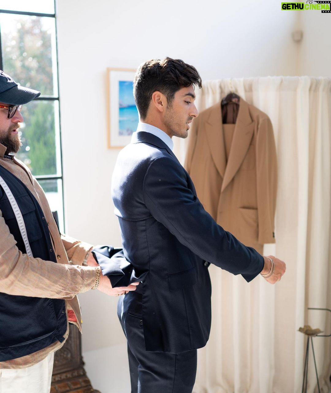 Taylor Zakhar Perez Instagram - Thank you @thewoolmarkcompany for giving me the full farm to fashion experience 🇦🇺 🇮🇹 and for teaching me about the wearability and versatility of wool. I know a bunch of you won’t read past ^that^ and check the pics out, and that’s ok. For those who decided to continue on, thank you 🤠So, I started doing supply chain trips with @ecoage last year because I wanted to know more about where our stuff comes from; what it’s made of, where it’s sourced from, and how many hands touch it before it lands in our stores. It was a lot to unpack 💼. Since then I’ve been to a regenerative cotton farm, a diamond mine, and got to follow wool from the farm to the factory and finally to tailor shop. Wild w/ lots of jet lag but totally worth it. As synthetic (mostly petroleum ⛽️ based) fibers are used more and more studies show they aren’t able to biodegrade like natural fibers (wool breaks down in water!! Isn’t that cool?), so with each wash of these polyester, acrylic, nylon, and spandex garments microplastics are released into the waterways. As the fibres are so small, many pass through filtration processes and make their way into our rivers and seas, and then we gobble them up ♻️. While activists push for legislation around this, the manufacturers are saying the washer/dryer companies should add a filter to solve the problem *ahem* 🚬 It won’t, it takes us to think again about what we are buying and show them we are in control, we demand better because we deserve better. And now, we KNOW better. I am not an expert, nor do I think I ever will be, but hopefully you find it interesting enough to stop and think again when we are buying something to put on our body. We do it with food, why not with our clothing?