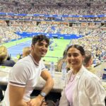 Taylor Zakhar Perez Instagram - My first Grand Slam evening with @larocheposayusa , the official sunscreen partner of the US Open! Catch me on the pickle all court 🤘🏽 #larocheposaypartner Hmu: @jessica_o_ Fit: @jasonbolden