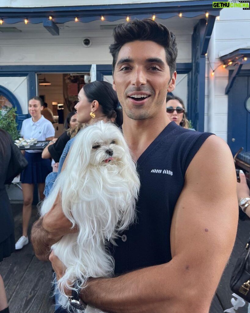 Taylor Zakhar Perez Instagram - Malibu Madness w/ @miumiu ⚓️ PS. That dog had better hair than anyone on that pier. Fit: @jasonbolden HMU: @remba_ Malibu Pier