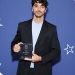 Taylor Zakhar Perez Instagram - Well, the award was a surprise. Thank you @savfilmfest for the @entertainmentweekly breaking big award. And a shout to @thewoolmarkcompany for the wool fit. Grateful to share career path and experiences with such a receptive bunch of students. Looking forward to working with you all in the future. Team: @jasonbolden @prada @michaelduenas Photo: @cindyord