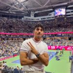 Taylor Zakhar Perez Instagram - My first Grand Slam evening with @larocheposayusa , the official sunscreen partner of the US Open! Catch me on the pickle all court 🤘🏽 #larocheposaypartner Hmu: @jessica_o_ Fit: @jasonbolden