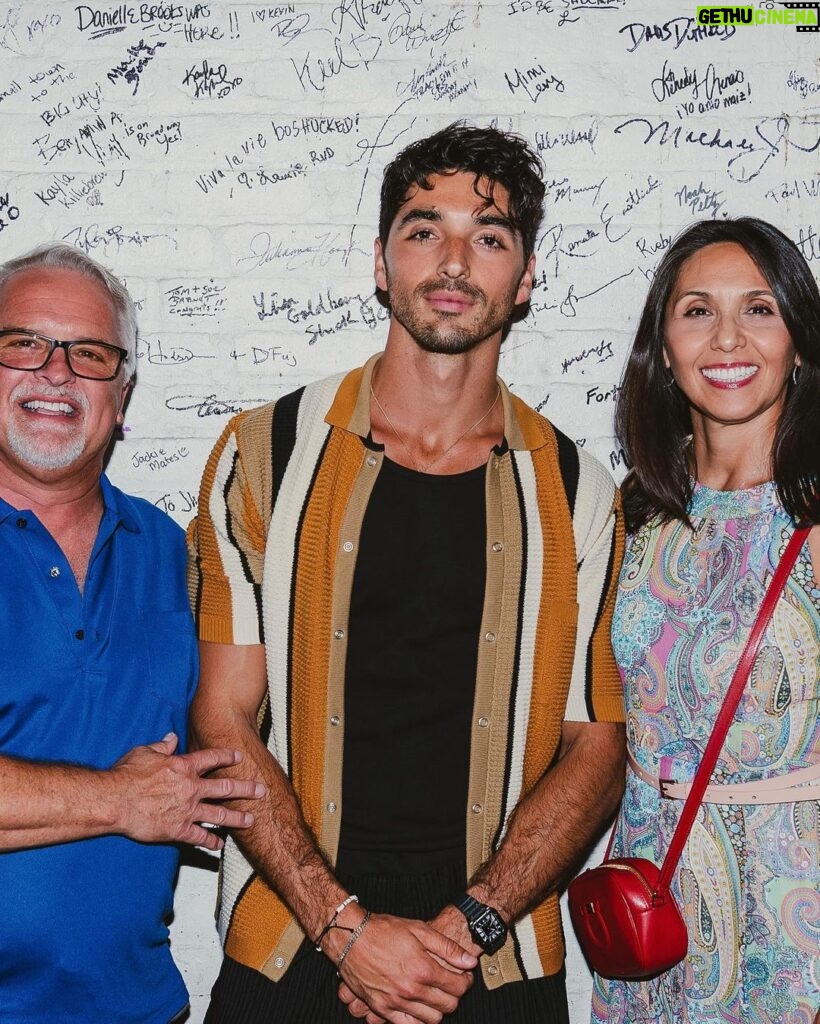 Taylor Zakhar Perez Instagram - Celebrated my parents this weekend. These two have always been incredibly supportive of me and my acting journey, it all started in the theater, shuttling me to rehearsals after swim practice, picking me up at midnight just hours before morning practice. I think they thought it was just a hobby I’d grow out of, but I’m glad I grew into it. Thank you to the 3 companies for sharing your journeys with me backstage, following your dreams, and lighting up the stage night after night. @shuckedmusical @akimbomusical @somelikeithotmusical (in no particular order). And thank you for continuing to inspire young actors to follow their dreams! 📷 Photo: @michaelah.jpg