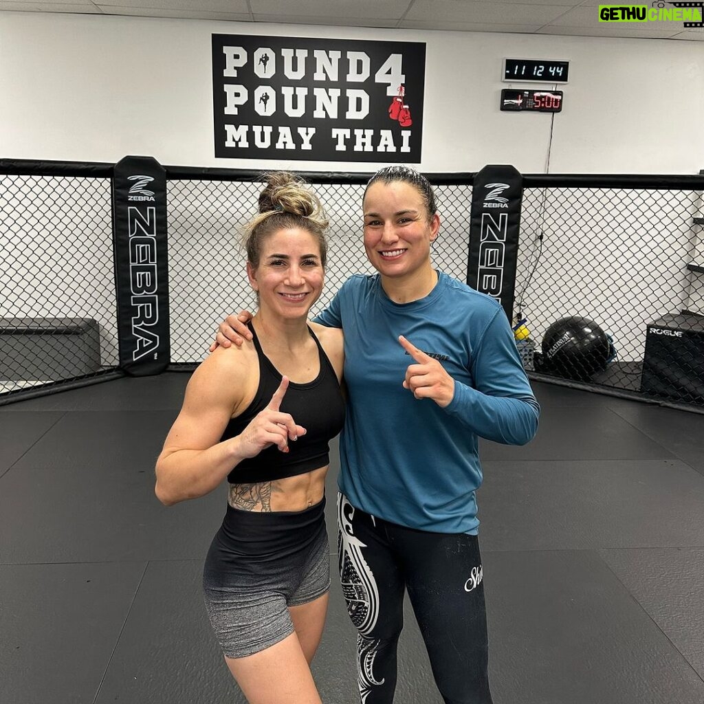 Tecia Torres Instagram - Moms on a mission 🏆 #JourneyBackToTheOctagon #RoxkNado #TeamTiny #TeamRocky #UFC297 — we compared bruises later that night 👊🏽😂 #SparringDay Pound 4 Pound Muay Thai