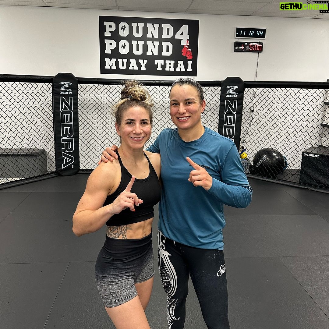 Tecia Torres Instagram - Moms on a mission 🏆 #JourneyBackToTheOctagon #RoxkNado #TeamTiny #TeamRocky #UFC297 — we compared bruises later that night 👊🏽😂 #SparringDay Pound 4 Pound Muay Thai