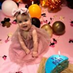 Tecia Torres Instagram - Happy 1/2 Birthday to our beautiful princesa. 6 Months of pure bliss, 6 months of morning smiles, 6 months of baby coos, laughs, and talk, 6 months of making memories. The absolute best 6 months ever! Alayah is sitting up really well, army crawling everywhere, loves her furbaby siblings espically our cat Dubai, enjoys watching moms train, smiles ohh so much, & still on team no sleep. She is 25 inches tall now & still a tiny little one 14 lbs. We are incredibly proud to be her moms. 🩷🥳