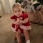 Tecia Torres Instagram - Twas the night before Christmas … and all through the house the baby wasn’t sleeping 🥰😂🎅🏼 #OurLittleLove #6months #BabysFirstChristmas #Mamas80sChristmasOutfit
